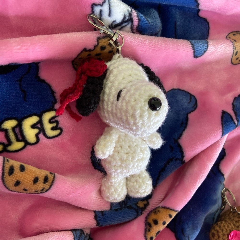 Crocheted Snoopt Keychain/Bag charm